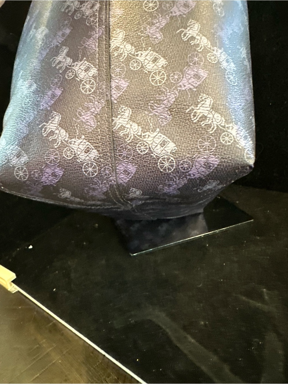 Coach #006 Purple Reversible Signature Horse & Carriage Tote - Picture 2 of 13